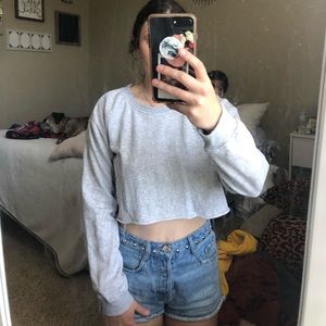 Garage Cropped Grey Crewneck